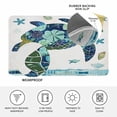thumbnail image 3 of Blue Teal Coastal Turtle Door Mat Indoor Outdoor,Summer Beach Starfish Nautical Non Slip Welcome Mat with Rubber Backing,Absorbent Fabric Front Door Mats Entryway Rug for Home Patio Entrance 16"x24", 3 of 9