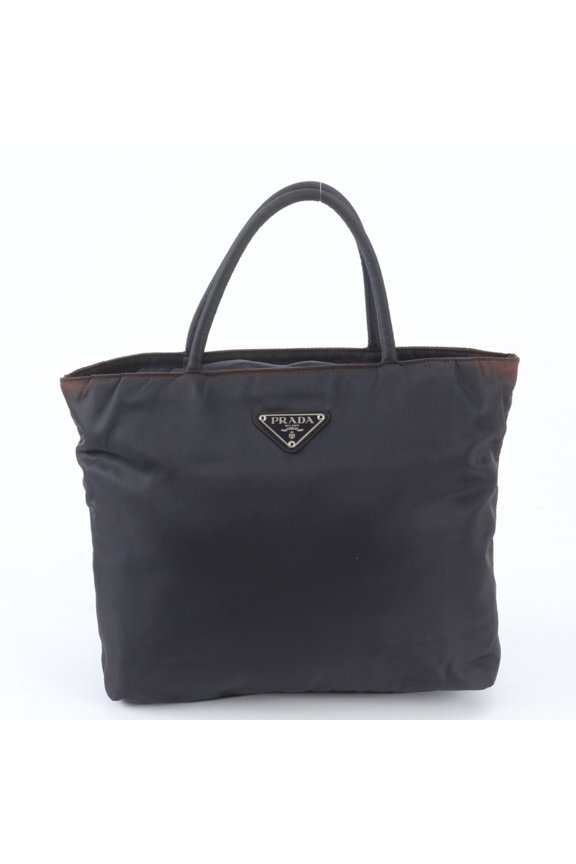 Pre-Owned Prada Tessuto Nylon Triangle Logo Tote Bag, Handbag, Shoulder Black, Women's
