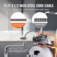 thumbnail image 3 of VEVOR Drain Cleaner Machine 75FT x 1/2 Inch Auto Feed with Wheels & 8 Cutters, 3 of 9