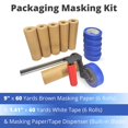 thumbnail image 2 of IDL Packaging 9" x 60 Yards Brown Masking Paper (6 Rolls) & 1.41" x 60 Yards Blue Tape (6 Rolls) & Manual Paper/Tape Dispenser (Built-in Blade) — Masking Set to Quickly Cover Surfaces, 2 of 7