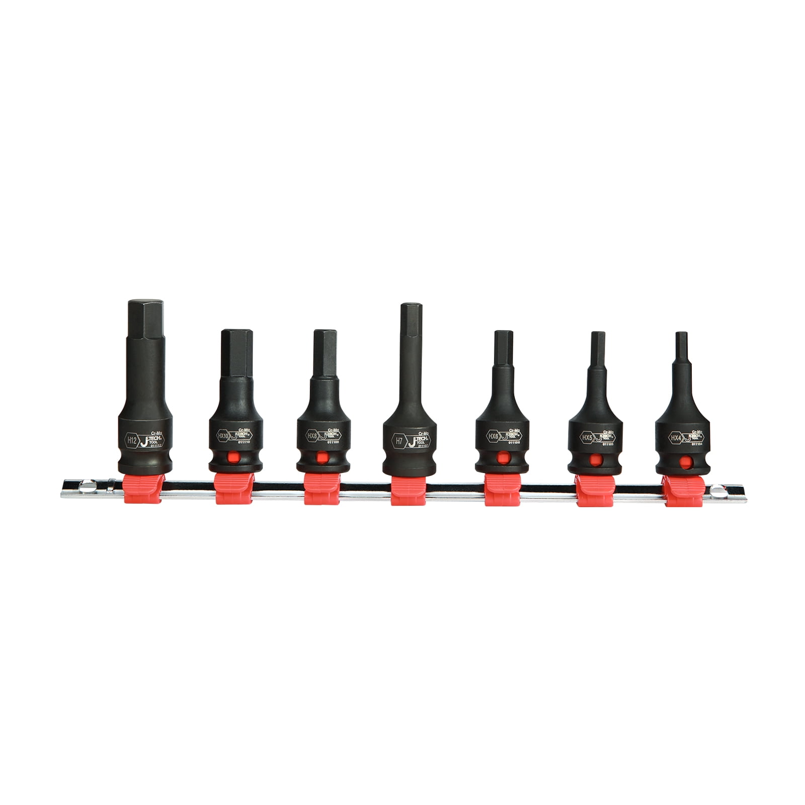 Jetech 7PCS 3/8 Inch Drive Hex Bit Impact Socket Set, Metric Size 4mm - 12mm