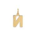thumbnail image 3 of 14k Yellow Gold Letter N Pendant for Women or Unisex Wear, Textured Block Initial Charm with Polished Finish, Bold Alphabet Jewelry, Modern Identity Necklace, 3 of 6