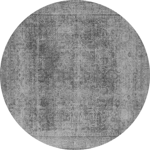 Ahgly Company Indoor Round Oriental Gray Industrial Area Rugs, 8' Round