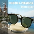 thumbnail image 4 of LifeArt Trendy Polarized Folding Sunglasses for Women Men UV400 Protection Anti Glare Ultralight Foldable frame (Black+Green), 4 of 7