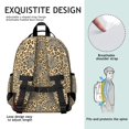 thumbnail image 5 of Black and Brown Leopard Print Cute School Backpack Bag for School with Padded Back and Adjustable Shoulder Straps 15.25"x11.5"x5.25", 5 of 5
