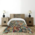 thumbnail image 4 of Ambesonne Hipster Quilted Bedspread Set 2 Pcs, Cinema Items Popcorn, Twin Size, Multicolor, 4 of 5