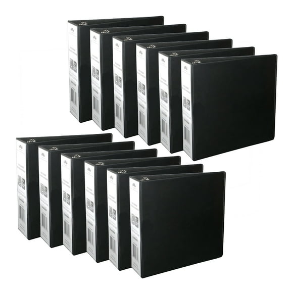 12/Pack 3" D-Ring Binder, 3 Rings, Letter Size, Black