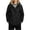 Black, variant on Women Plus Size Long Hooded Trench Jacket, Solid Color Waterproof Packable Windbreaker with Drawstring Waist & Pockets, Lightweight Breathable Outerwear for Hiking Travel Daily Outdoor