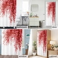 thumbnail image 6 of Red Eucalyptus Leaves Fabric Shower Curtain Watercolor Art Washable Shower Curtains for Bathroom, Waterproof Bath Curtain with Hooks Home Decor 72x84in, 6 of 8