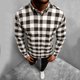 thumbnail image 2 of Camisas De Franela Para Hombre Hombres manga larga Otoño Invierno Casual Plaid impreso camisas Top blusa camisas (Grey, XL), 2 of 7