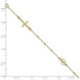 thumbnail image 4 of Avariah Diamonds 14k Yellow Gold Polished Cross Rosary Bracelet - 6.5"- Made In Italy, 4 of 6