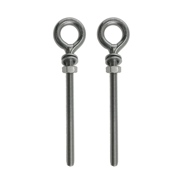 2 Pieces Stainless Steel 316 M6 Eye Bolt 6mm x 100mm Marine Grade
