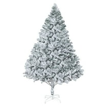 White Christmas Tree, 6.9ft Flocked Artificial Xmas Pencil Tree, Snowy Holiday Decor with Realistic Branch & Stable Stand, Home Party Decor