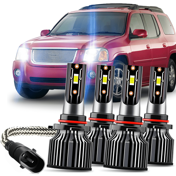 For 2002-2009 GMC Envoy LED Headlight High Low Beam Light Bulbs White 6500K 4PCS