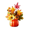 thumbnail image 2 of Pumpkin Maple Leaf Centerpiece Faux Foam Tabletop Harvest Decor for Kitchen Fireplace Autumn Scene, 2 of 9