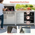thumbnail image 5 of KFFKFF Exterior Cooking Space Drawers, Dimensions: 18.5"W x 22.5"H x 22.5"D, Triple Entry Drawers, Stainless Steel Recessed Cabinets, BBQ Island Storage Drawers with Handle, Suitable for Exterior, 5 of 9