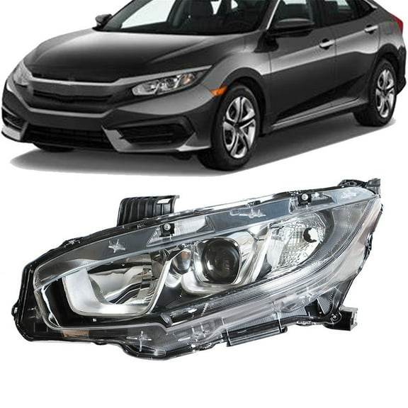 SEBLAFF Halogen Headlight HeadLamp Driver Left Side Assembly For Honda Civic 2016-2020