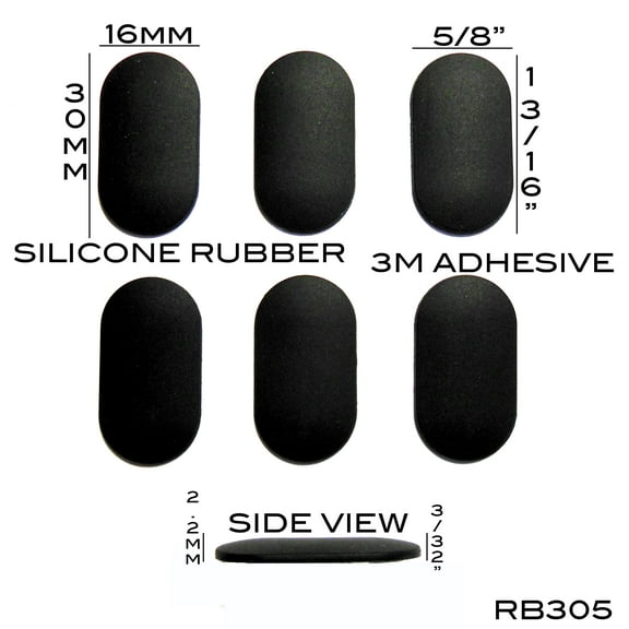 VATH Self Adhesive Silicone Rubber Feet 30mm(L) x 16mm(W) x 2.2mm(H) 6pcs [RB305]
