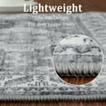 thumbnail image 5 of Assaile 2 x 6 ft Polyester Wool Spinning Gray Rectangular Hallway Bathroom Entryway Foldable Geometric Printed Persian Washable Area Rug, 5 of 8