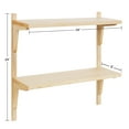 thumbnail image 2 of Kate and Laurel Meridien Modern Wood Shelves, 24 x 8 x 24, Natural Poplar, Transitional Two Tier Wall Shelf for Storage and Display, 2 of 7