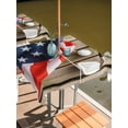 thumbnail image 2 of Outdoor Tablecloth with Umbrella Hole for Patio/Picnic/Party/Camping, American Flag Golf Waterproof Table Cloth Square Cover Washable, 4th of July Farmhouse Vintage Wood Grain (60"x 60"), 2 of 8