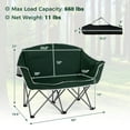 thumbnail image 3 of Costway Double Duo Camping Chair with Armrests Cup Holders Carry Bag Heavy Duty Lawn Chair, 3 of 9