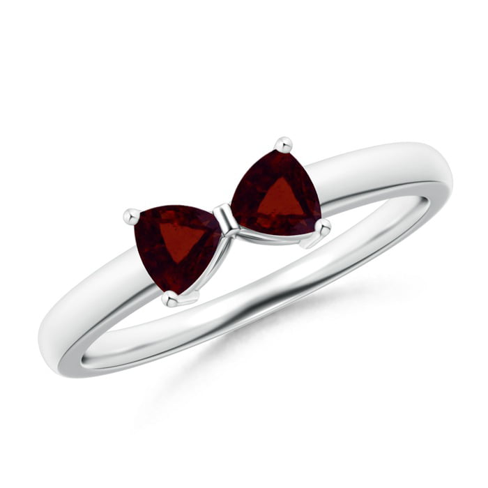 Valentine Red Garnet Sterling Silver Ring Natural Gemstone Heart Size 4-11