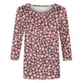 thumbnail image 4 of Outfmvch oversized tshirts for women workout tops for women Love Heart Grahic Valentines Day Shirts 3/4 Sleeve Pullover Blouse heart sweater for women Three Quarter Sleeve Valentines Tops Grey 3 S, 4 of 4