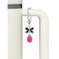 thumbnail image 3 of Delight Jewelry Hot Pink Easter Egg with Color Crystal Dots - Silvertone Black Bow Charm Accessory for Tumblers and Thermal Cups, 3 of 4