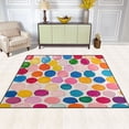 thumbnail image 2 of Yayeee Area Rugs for Living Room 5.2'x4' Non Slip Washable Bedroom Floor Carpet, Watercolor Circles, 2 of 5