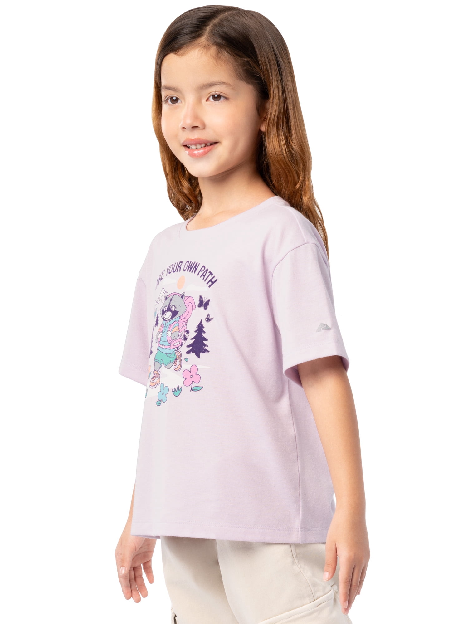 Ozark Trail Girl's Boxy Graphic Tee, Sizes 4-18 & Plus