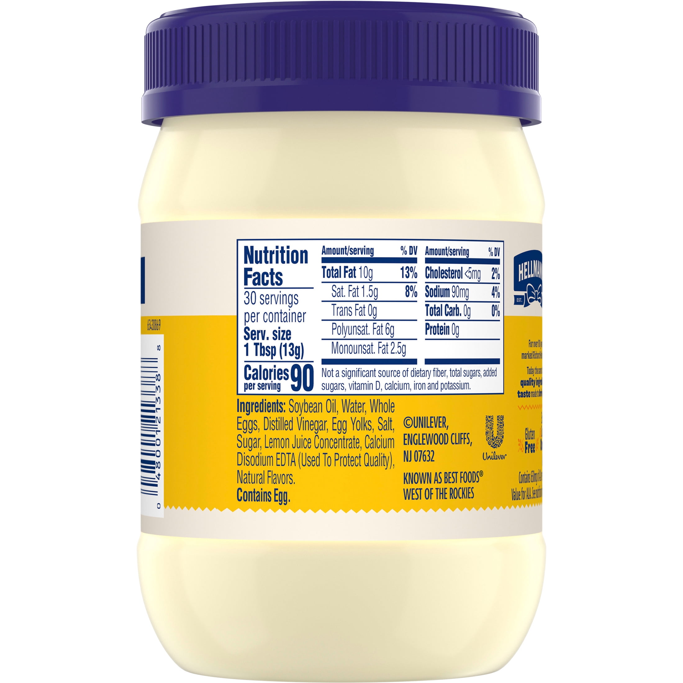 Hellmann's Real Mayonnaise For A Creamy Sandwich Spread Or Condiment Classic, Made with Real Simple Ingredients ,15 fl oz