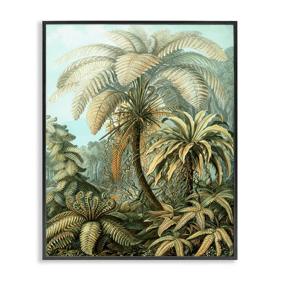 Stupell Industries Detailed Palm Tree Leaves Landscape & Nature Painting Black Framed Art Print Wall Art, 11 x 14