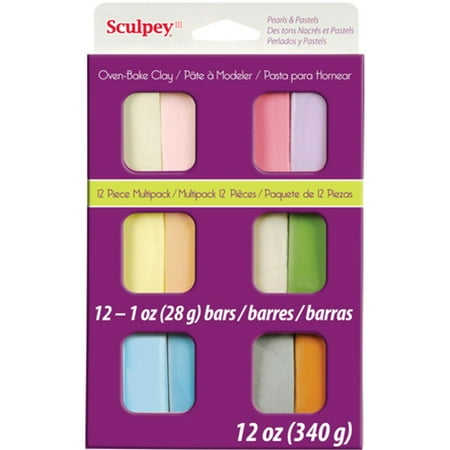 Sculpey Polymer Clay 12-Color Pearl & Pastel Set