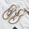 thumbnail image 4 of Sandalias Playa Verano Planas Bohemias Cómodas Con Diamantes Imitación para Mujer, 4 of 9