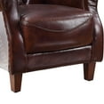 thumbnail image 3 of Faux Leather Upholstered Wooden Accent Chair with Tufted Back Brown, 3 of 5