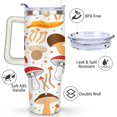 thumbnail image 3 of 40 oz Tumbler Mushroom with Handle Stainless Steel Travel Cup SpillProof Mug Car Cup Holder Friendly for Hot and Cold Drinks, 3 of 7