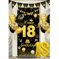thumbnail image 6 of YANSION 18th Birthday Decorations, Happy 18th Birthday Backdrop Banner Pennant Banner Black Gold Balloons, 18 Years Old Party Supplies, Black Gold 18 Birthday Decor 18th Bday for Her Him, 6 of 8