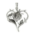 thumbnail image 4 of FB Jewels Sterling Silver Antiqued Rose Heart Pendant, 4 of 4