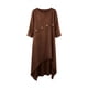 thumbnail image 5 of TaTaai Women's Spring Summer Casual Dress 3/4 Sleeve Round Neck Solid Color Loose Fit Hi-Lo Hem Ankle Length Shift Dress Soft Stretchy Gift, 5 of 7