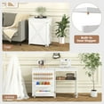 thumbnail image 6 of Gymax Folding Sewing Table w/ Compact Design Storage Shelf 2 Trays & 18 Pegs White, 6 of 10