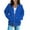 Blue, variant on Dark Green Hoodies for Women Long Sleeve Full-Zip Winter Sweatshirts Light Loose Fit Cotton Hooded Y2k Drawstring with Pocket Jackets