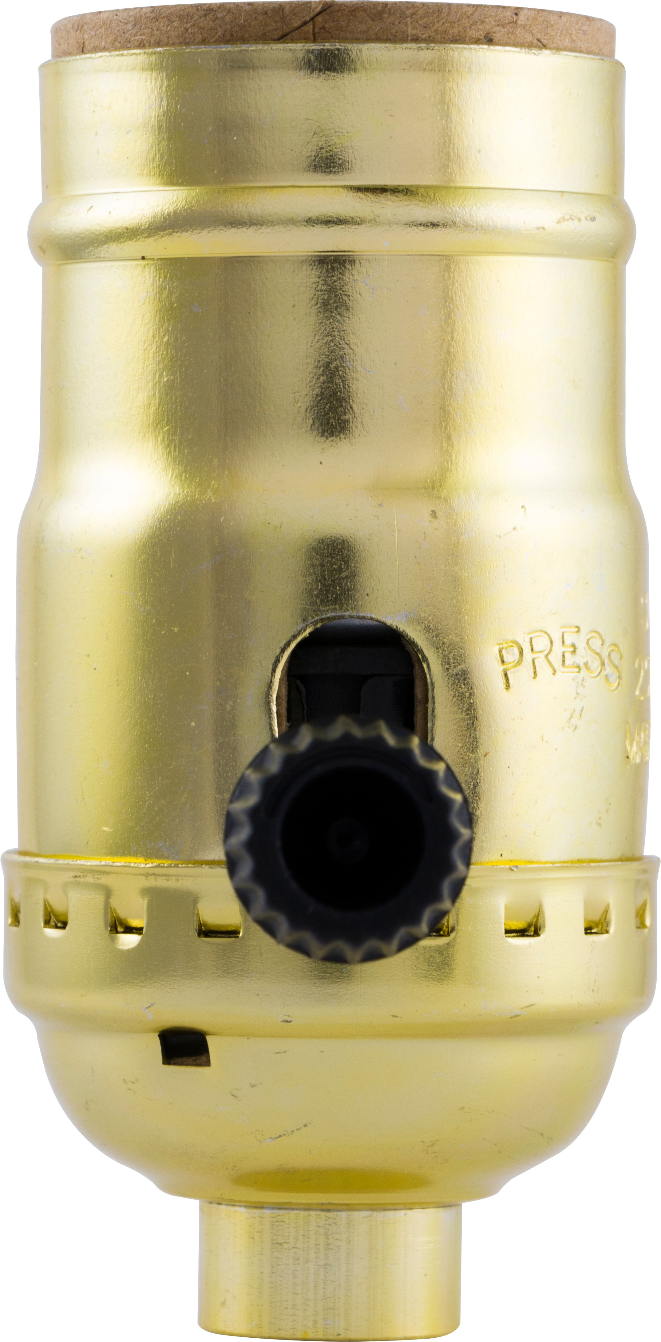 GE Brass 3Way Lamp Socket, Gold