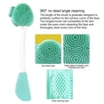 thumbnail image 4 of Worallymy Cepillo de limpieza facial Cepillo de masaje facial de silicona Limpiador facial exfoliante doble cabeza verde blanco Worallymy JD735811828, 4 of 7