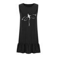 thumbnail image 4 of Styesk Robes pour Femmes Mode Femmes Imprimé Col Rond Sans Manches Poche Jupe Plissée Robe à Empiècements, 4 of 6