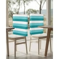 thumbnail image 4 of nqOlkjepod Aqua Teal White Striped Chair Covers Set of 4, Decorative Chair Back Cover, Farmhouse Stripes Dining Room Chair Slipcovers Removable Chair Protectors Covers for Party Banquet, 4 of 7