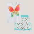 thumbnail image 2 of TOWED22 Infant Girls Clothes 2pcs Lovely Sets Sleeveless Tank Top Shirts and Shorts Sweet Outfits Toddler Summer Cotton Clothing(White,6-7 Y), 2 of 7