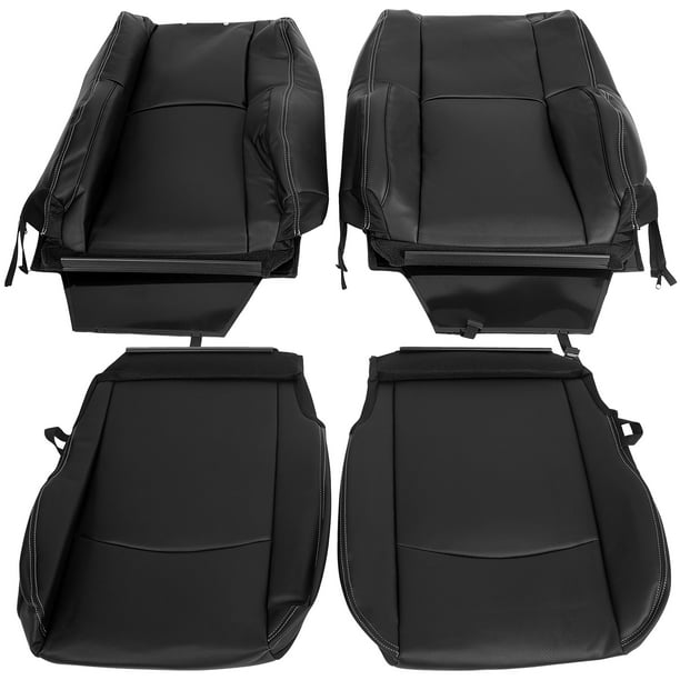Kojem Black Artificial Leather Seat Covers Replacements Compatible With 2009 2018 Dodge Ram Passenger Driver Side 4 Pieces No Headcover Included Com - Replacement Oem Seat Covers 2018 Dodge Ram