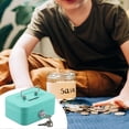 thumbnail image 5 of Small Money Box, Lockable Metal Cash Box, Mini Security Box, Small Portable Piggy Bank with 2 Keys, for Kids Adults Coin Collection, 5 of 5