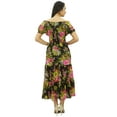 thumbnail image 6 of Bimba Women's Floral Smocked Waist Cotton Maxi Summer Chic Dress, 6 of 7